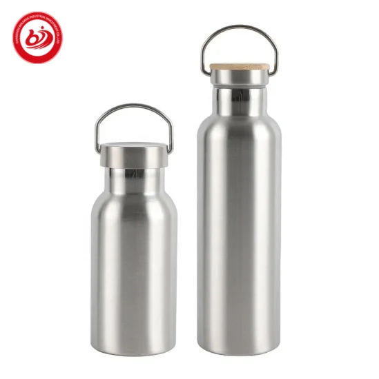 Botella de agua de acero inoxidable de doble pared personalizada para llevar al aire libre, frasco de vacío aislado, botellas de agua aisladas